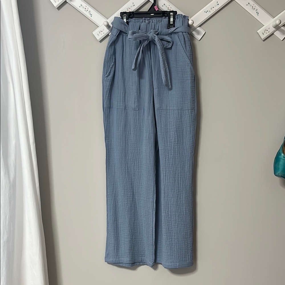Women's Blue High-Waisted Pants